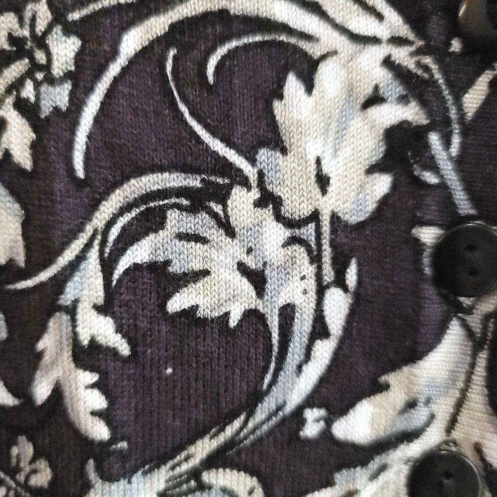 NWT Premise Black Multi Color Lightweight Button Cardigan Size 0X Plus… - Picture 6 of 9